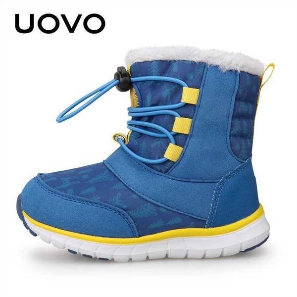

boots uovo brand fashion baby boy winter ankle boots for kids 2020 plush warm snow boots children' sports shoes 2 3 4 5 6 7 years t220, Black;grey