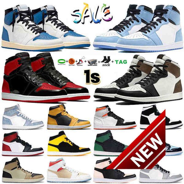 

mens 1s high og basketball shoes 1 pollen seafoam university blue electro orange dark mocha bred shadow unc twist hyper royal designers men