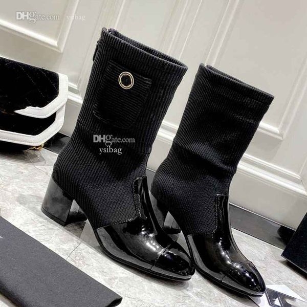 

winter designer ankle boots tabi booties women fashion luxury cowboy heel boot channel woman fhdvb, Black