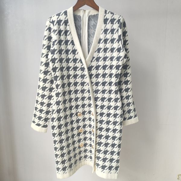 

918 2022 milan runway autumn women's sweaters long sleeve women's v neck black pink cardigan meiyi, White;black