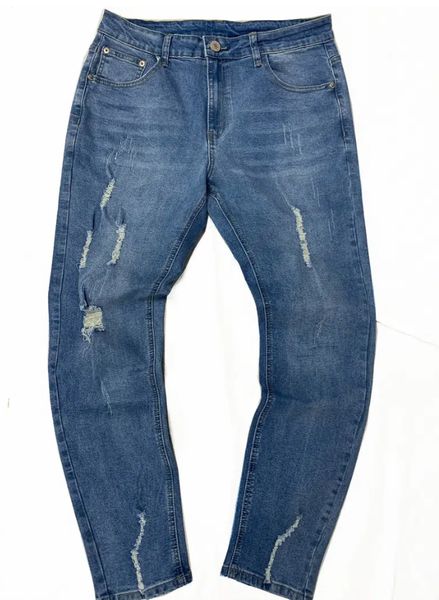 

men's slim fit stretch ripped jeans /fabric slight stretch /type, Blue