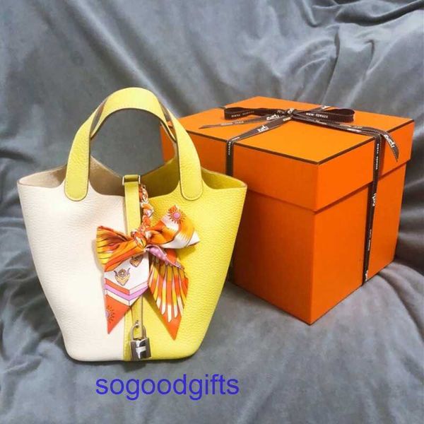 

women's designer bags genuine leather picotin lock herme handbags tote bag 2022 new color matching vegetable basket bag fashion trend l