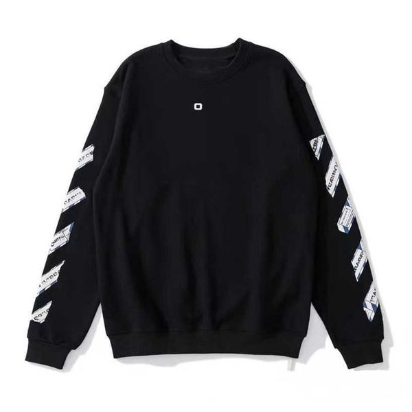 

men's fashion luxury sweatshirts brand offs hoodies pullover women o-neck black white sweater men arrow letter classic print loose jac