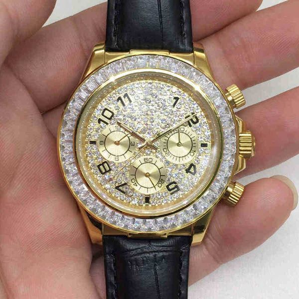 

chronograph luxury mens mechanical watch man six needle automatic geneva for men wristwatches, Slivery;brown