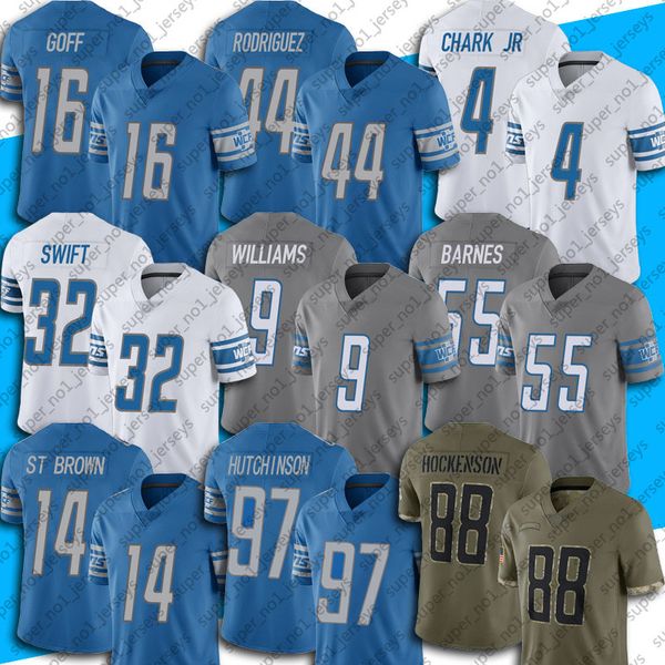 

jamaal williams jersey football detroit lions jared goff amon ra st brown malcolm rodriguez aidan hutchinson jerseys deshon elliott derrick, Black;red