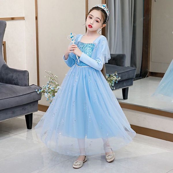 

disney ice and snow sweet dress girl princess dress holiday gift, Red;yellow