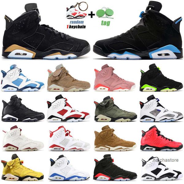 

6s unc jumpman basketball shoes mens trainers electric green carmine red infrared hare angry bull sport blue marron out jordon, Black