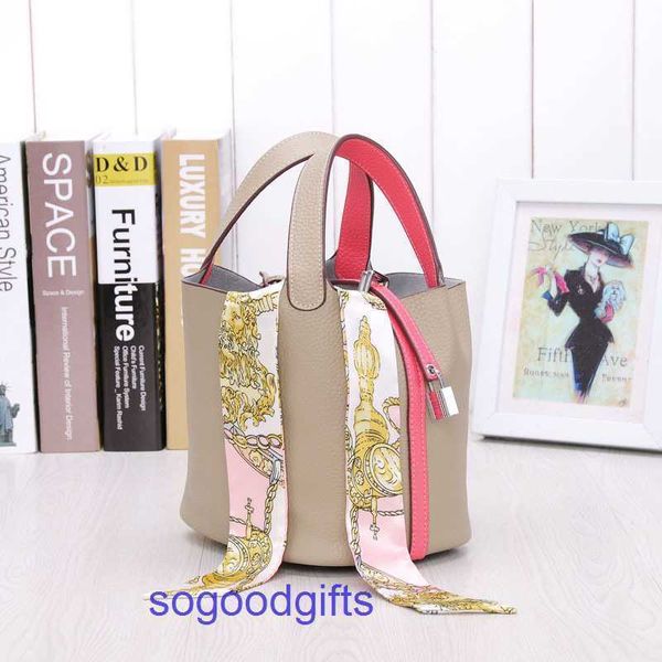 

women's designer bags genuine leather picotin lock herme handbags tote bag 2022 new lunch box bag lock head cowhide small bucket leathe