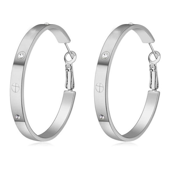 

hoop huggie hiigh quality earrings jewelry fashion women high austrian crystal 18k gold plated hoop wholesale drop delivery 2021 bdes ot6sj, Golden;silver