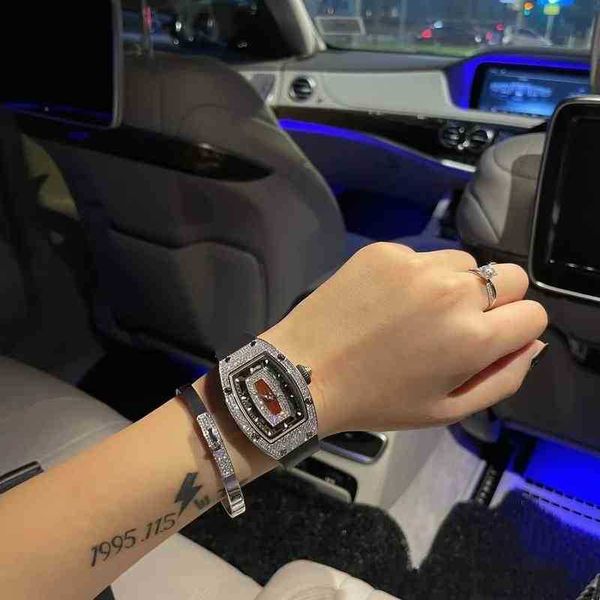 

luxury mens mechanics watch 46dy richa milles weska barrel diamond red lip rm007 women's sky star trend siwss movement wrist, Slivery;golden