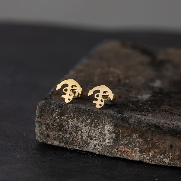 

dainty anchor with rope winding earrings stud marine ship anchor stainless steel jewelry accessories gifts, Golden;silver