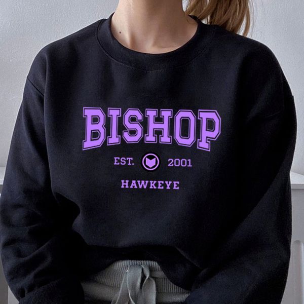 

women's hoodies sweatshirts kate bishop est 2001 hoodie hawkeye barton russian crewneck sweatshirts barton hawkeye kate long sleeve pul, Black