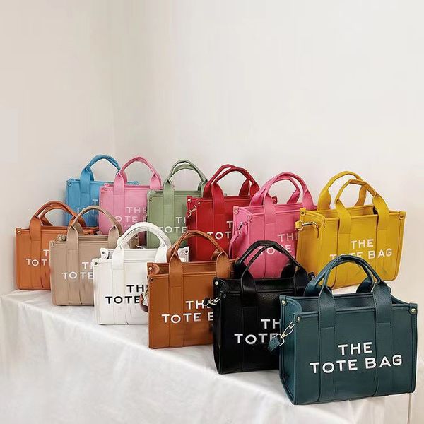 

marc the tote bag single shoulder handbag large capacity crossbody bags genuine leather fashion letter prints square shopping handbags, Silver