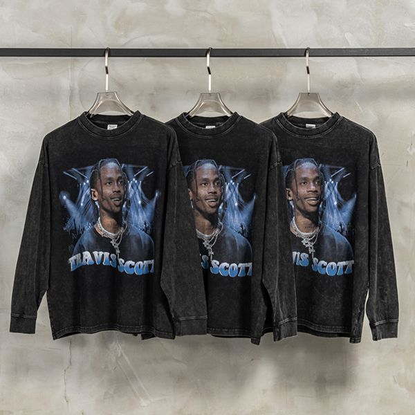 

t shirt men's plus tees women nice washed long sleeve t-shirt, Black;brown