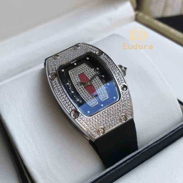 

luxury mens mechanics watches richa milles wristwatch ed r watch red lips rm007 women's automatic mechanical diamond studded sky star l, Slivery;golden