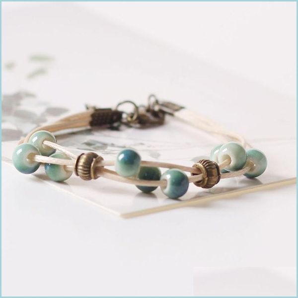 

charm bracelets original design of ceramic jewelry handwoven national wind bracelet student girls give gifts drop delivery 2021 bracel dhmui, Golden;silver