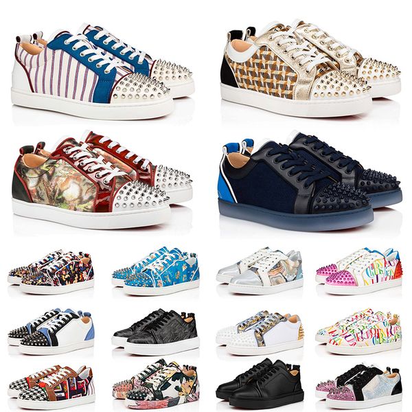 

red bottoms designer low platform shoes sneakers for mens women lows cut genuine leather spikes loafers vintage luxury casual bottom trainer