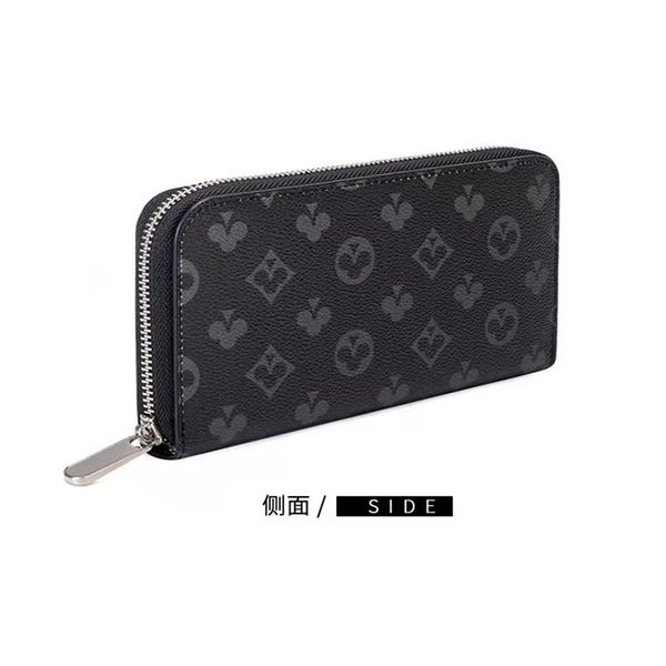 

single zipper wallet the most stylish way to carry around money cards and coins men leather purse card holder long business women 292r, Red;black