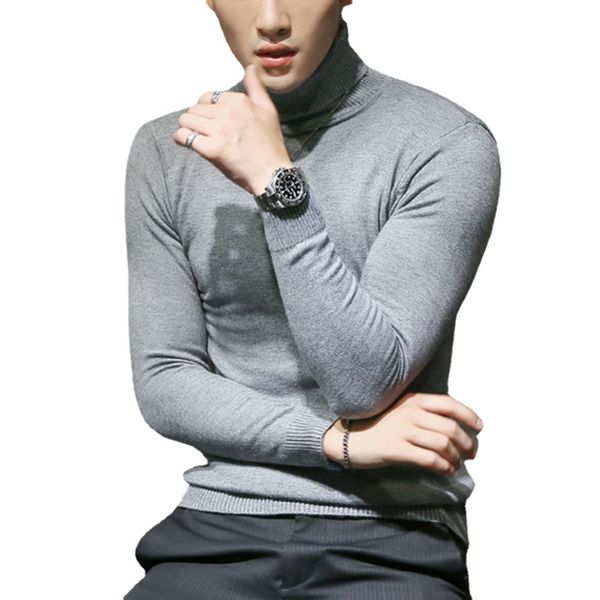 

men's sweaters autumn and winter men's allmatch turtleneck sweater slim men's casual pullover sweater men clothing 220929, White;black