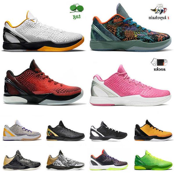 

protro 2022 designer 6 mens basketball shoes mambas 5 sneakers with socks grinch think pink mambacita playoff pack white black prelude eybl