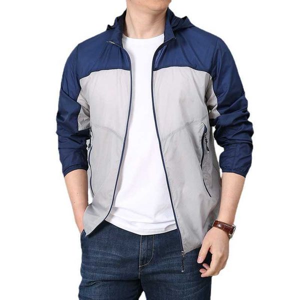 

men's jackets 2022 summer zipper pockets uv sun protection skin coats men breathable ultra-light windbreaker jackets men hooded casual, Black;brown
