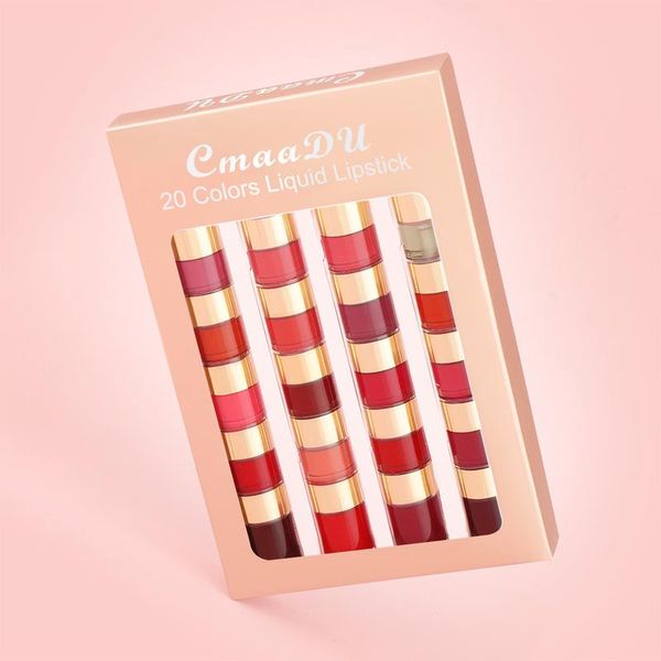 

liquid lipsticks set matte waterproof 20 colors long-lasting lip glosses sets velvet lips gift makeup for women