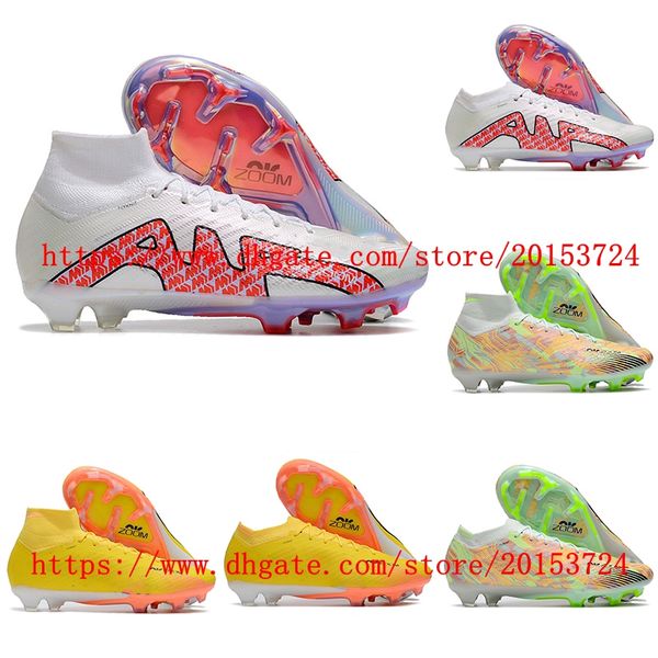 

mens boyes women soccer shoes zoomes mercurial superfly ix elite fg cleats football boots children sneaker size 35-45, White;red