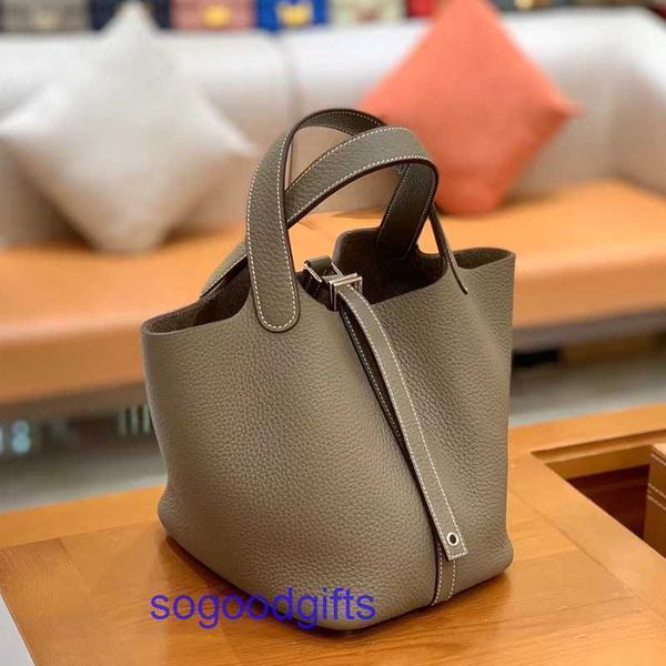 

women's designer bags genuine leather picotin lock herme handbags tote bag pure hand sewing wax thread bag 2022 new vegetable basket wo