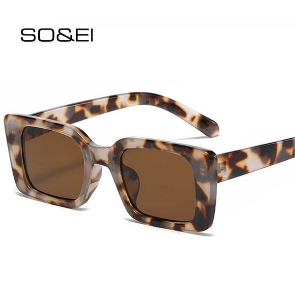 

so ei ins popular fashion small rectangle sunglasses women retro leopard shades uv400 men trending square sun glasses 0928, White;black