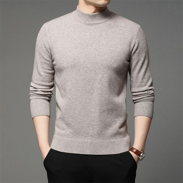 

mens sweaters autumn and winter men turtleneck pullover sweater fashion solid color thick and warm bottoming shirt male brand clothes 220929, White;black
