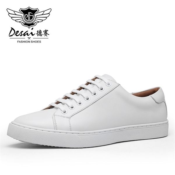 

dress shoes desai full grain genuine leather casual men women couple brand white sports sneakers shoe arrival fashion size 13 220929, Black