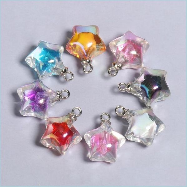 

charms charms 10pcs transparent ab color star pendant 21x17mm acrylic pendants for necklace bracelet jewelry making crafting diycharm dhf79, Bronze;silver