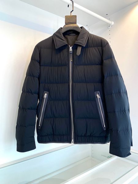 

new style men's lapel down jacket design style business commuting coat, Black