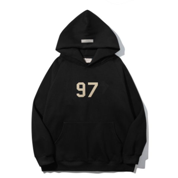 

men's hoodies & sweatshirts 2022 fashion european and american high street brand essential hoodie round neck essentials sweater new bac, Black
