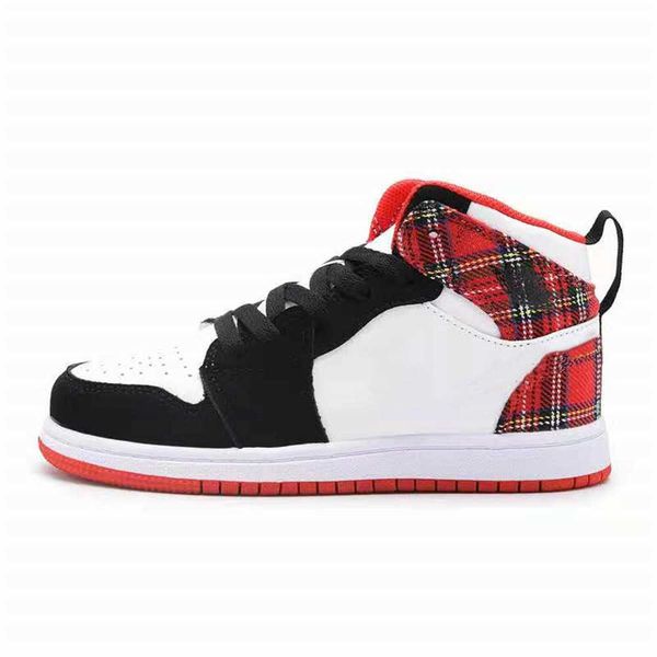 

kids jumpman 1 high basketball shoes royal scotts obsidian chicago 1s designer skateboard shoes toddler boys girls sneakers children, Black