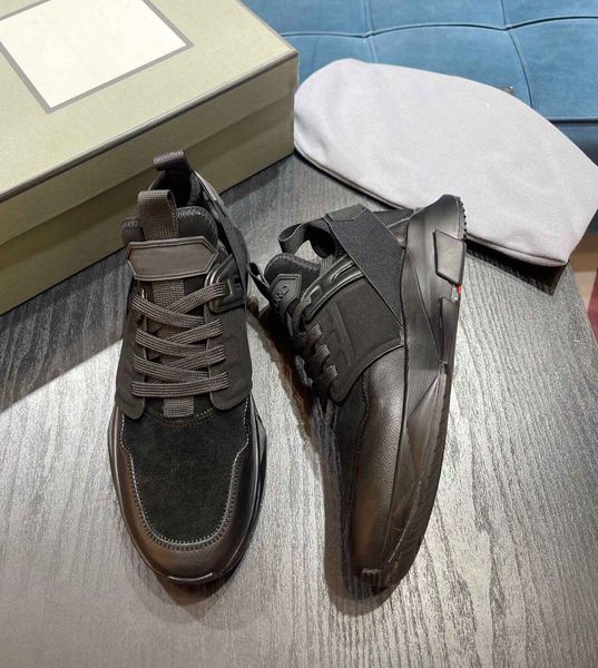 

casual-stylish jago sneaker shoes men's technical canvas suede & nylon leather mesh footwear light sole trainers comfort casual walking, Black