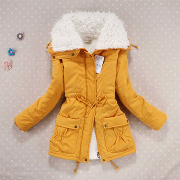 

women's down parkas thick women jacket 2022 fashion solid color long casual winter women coat pocket windproof hooded female parkas t22, Black