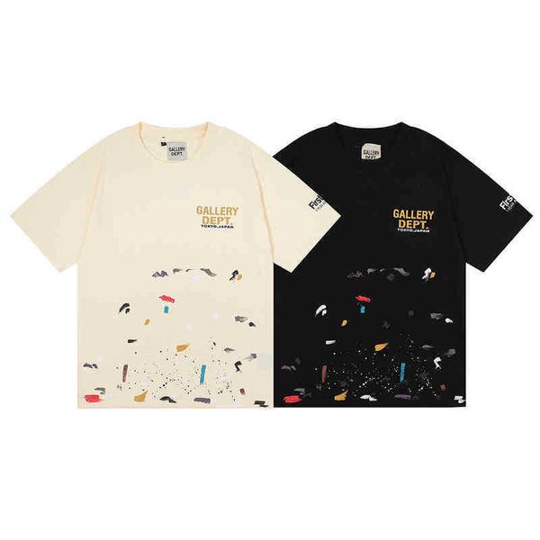 

men's t-shirts designer gallerydepts t-shirts tokyo gary splash print t-shirt summer loose couple short sleeve, White;black