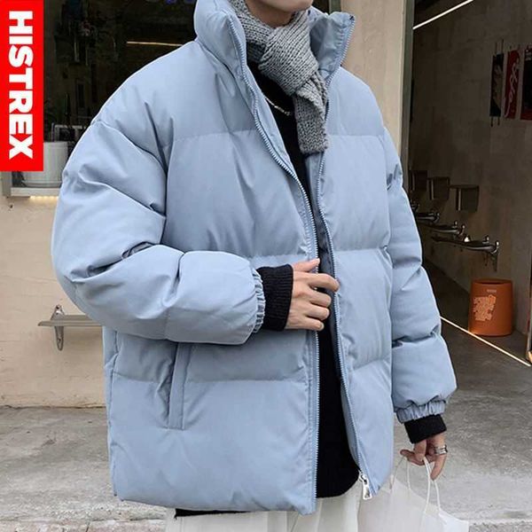 

men's hoodies & sweatshirts fleece men's jackets histrex winter solid parkas men korean fashion male coats loose cotton jacket cou, Black