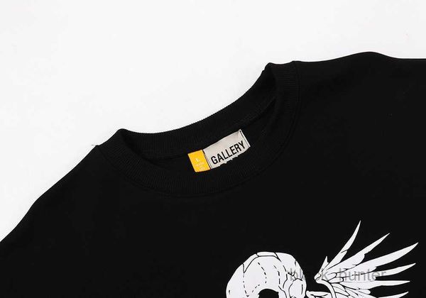 

men's hoodies galery dept designer sweatshirts angel skull wings rose gold gog heavy terry round neck sweater, Black