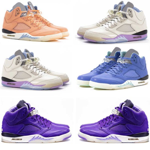 

dj khaled 2022 x we the jumpman 5 5s mens basketball shoes sneaker fashion purple orange blue sail mens outdoor trainers sports 37ah, Black;white