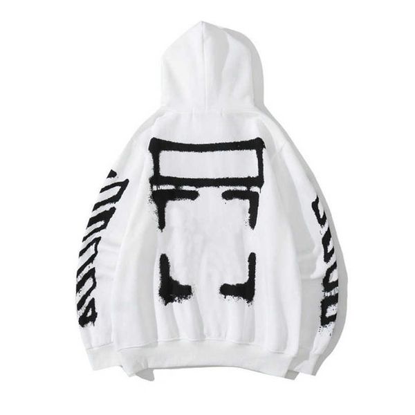 

women's luxury classic jackets sweatshirts brand offs pullover shirts hoodies women sweater men arrow letter print black white hoodie t, Black;brown