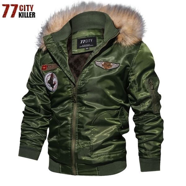

mens jackets 77city killer military winter jacket men thick windbreaker air force flight jacket tactical hooded mens jacket jaqueta masculin, Black;brown