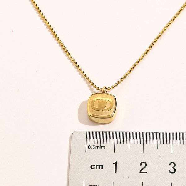 

luxury design necklace 18k gold plated stainless steel necklaces choker chain double letter pendant fashion womens wedding jewelry accessori, Silver