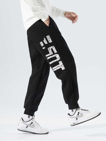 

men's pants 2022 new plus size casual sweatpants men hip hop streetwear black grey joggers fashion letter print casual harem pants 8xl