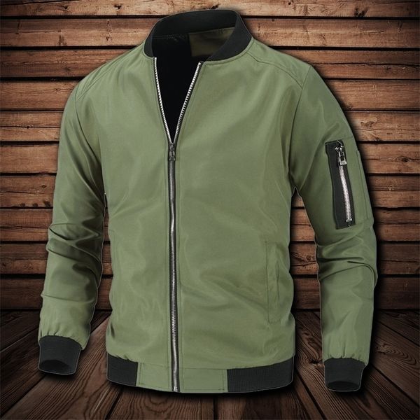 

mens jackets autumn jacket for men lightweight army green bomber jacket men streetwear thin casual coats stand collar zip up jacket 220929, Black;brown