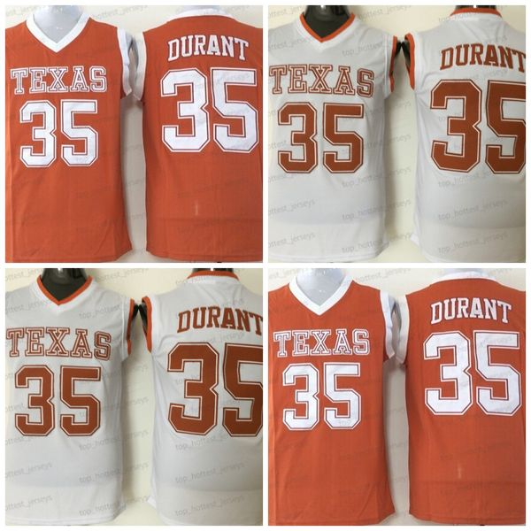 

texas longhorns 35 kevin durant basketball jersey ncaa college mens jersey orange white stitched men t-shirt, Black