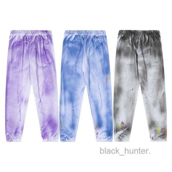 

me's pants galery dept designer trendy los angeles tie dyed drawstring straight pants for men women trousers, Black