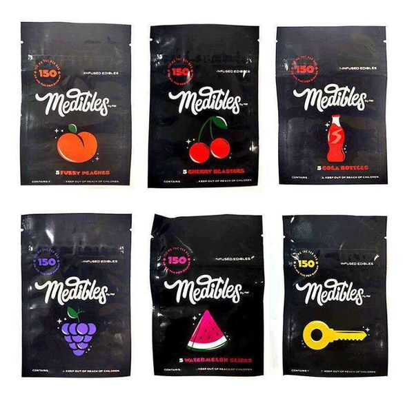 

packaging bags empty black medibles mylar packaging bag 150mg edibles gummy bags child resistant zipper smell proof resealable sour cali pac