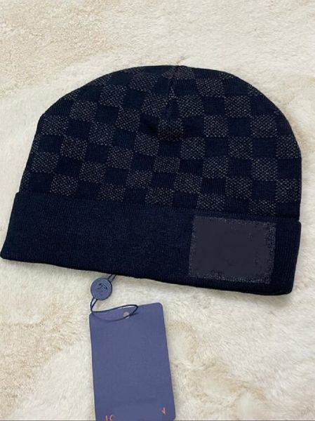 

23ss classic designer winter knitted beanie woolen hat women chunky knit thick classical warm faux fur pom beanies hats men bonnet beanie ca, Blue;gray